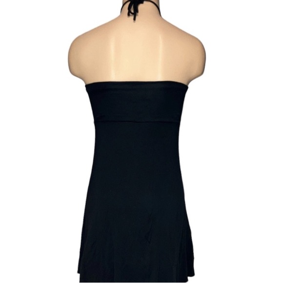 BCBG Maxazria Women Black Halter Swimsuit Cover Up Dress Size XXS Super Soft! - Picture 2 of 4